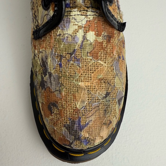 Vintage Dr. Martens Burlap Floral Lace Fabric England Tall Boho Boots UK 5 - Picture 8 of 16